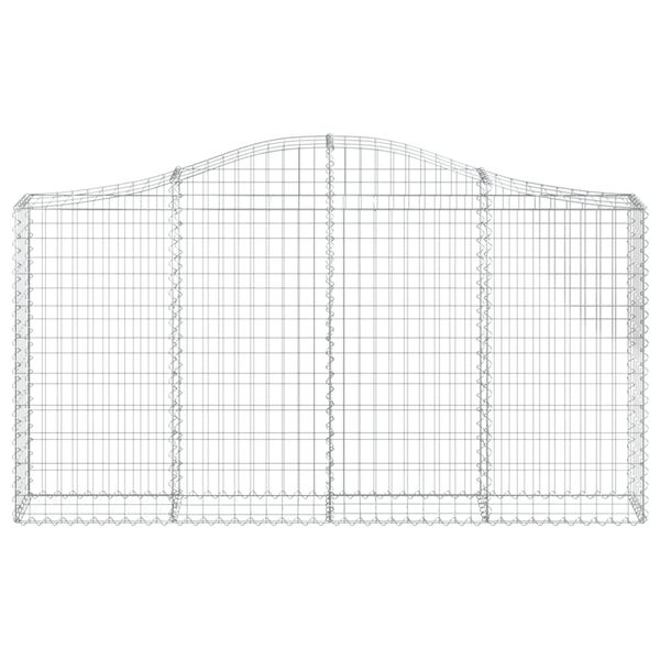 vidaXL Arched Gabion Basket 200x30x100/120 cm Galvanised Iron