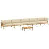 vidaXL Sofa Set with Cushion Plain 6 pcs Beige Solid Acacia Wood