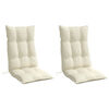 vidaXL Highback Chair Cushions 2 pcs Cream Oxford Fabric