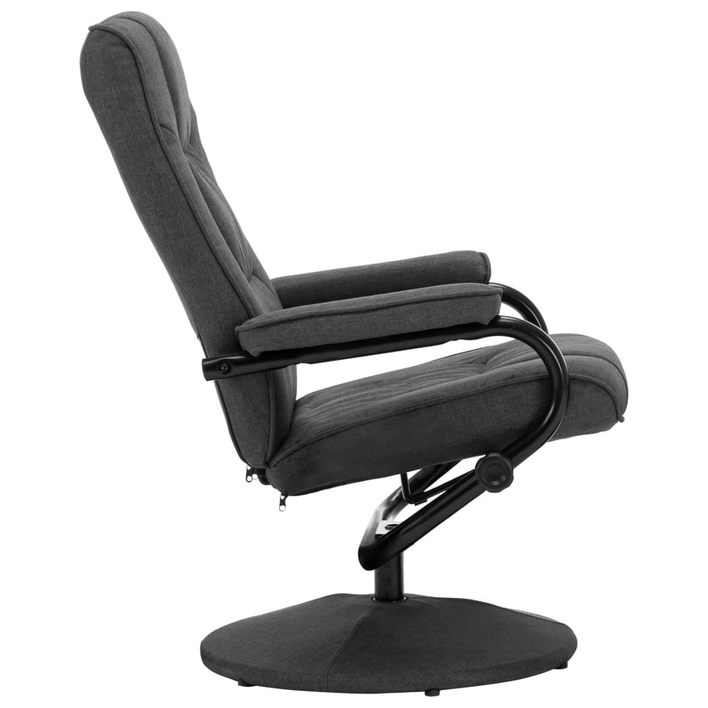 vidaXL Recliner Chair with Footrest Dark Grey Fabric
