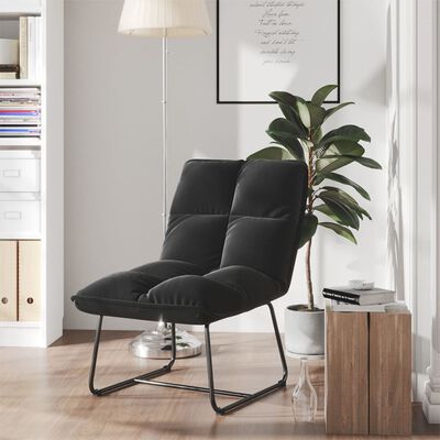 vidaXL Leisure Chair with Metal Frame Black Velvet