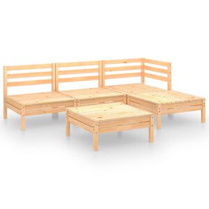 vidaXL 5 Piece Garden Lounge Set Solid Pinewood