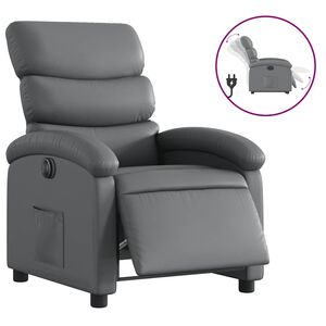 vidaXL Electric Recliner Chair Grey Faux Leather