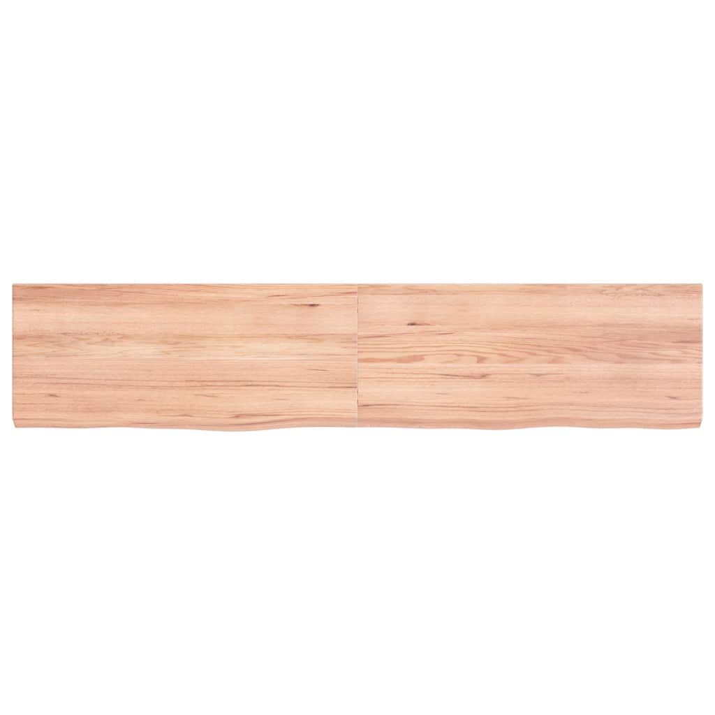 vidaXL Wall Shelf Light Brown 140x30x(2-4) cm Treated Solid Wood Oak