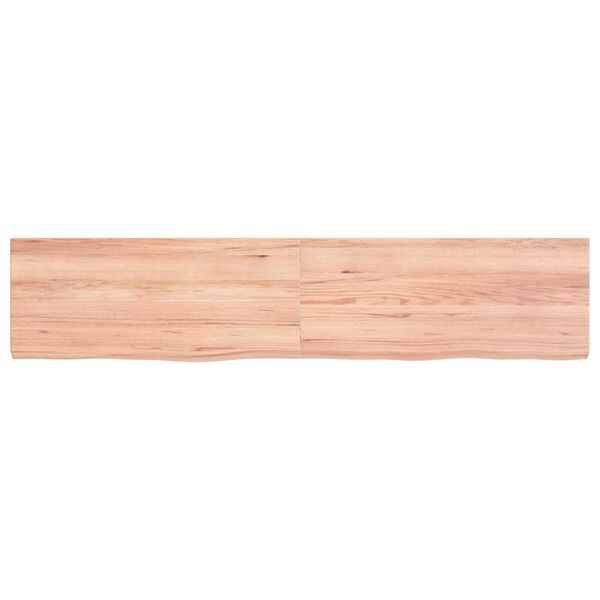 vidaXL Wall Shelf Light Brown 140x30x(2-4) cm Treated Solid Wood Oak
