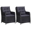 vidaXL 3 Piece Garden Dining Set Black