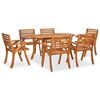vidaXL 7 Piece Garden Dining Set 150x90 cm Solid Acacia Wood