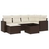 vidaXL 7 Piece Garden Sofa Set with Cushions Brown Poly Rattan