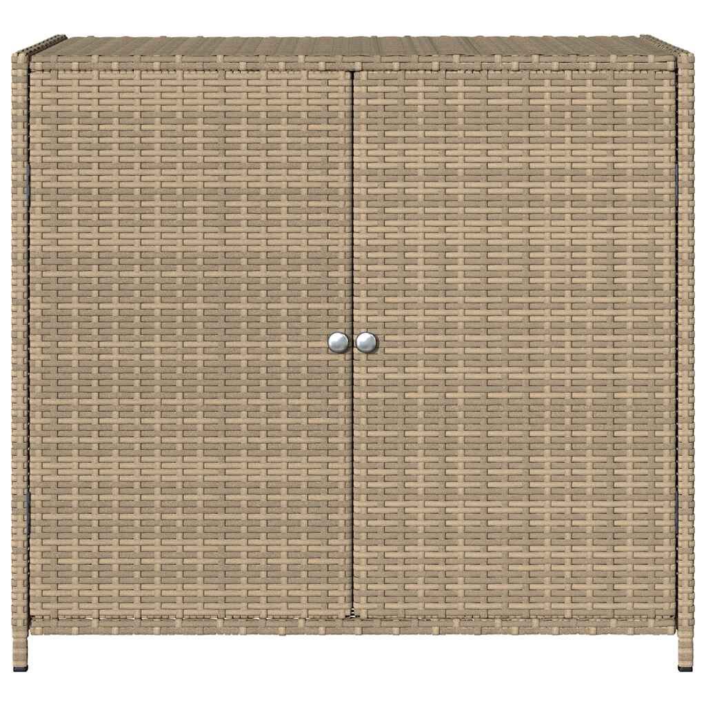 vidaXL Garden Storage Cabinet Beige 83x45x76 cm Poly Rattan