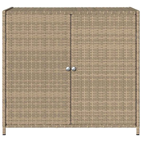 vidaXL Garden Storage Cabinet Beige 83x45x76 cm Poly Rattan