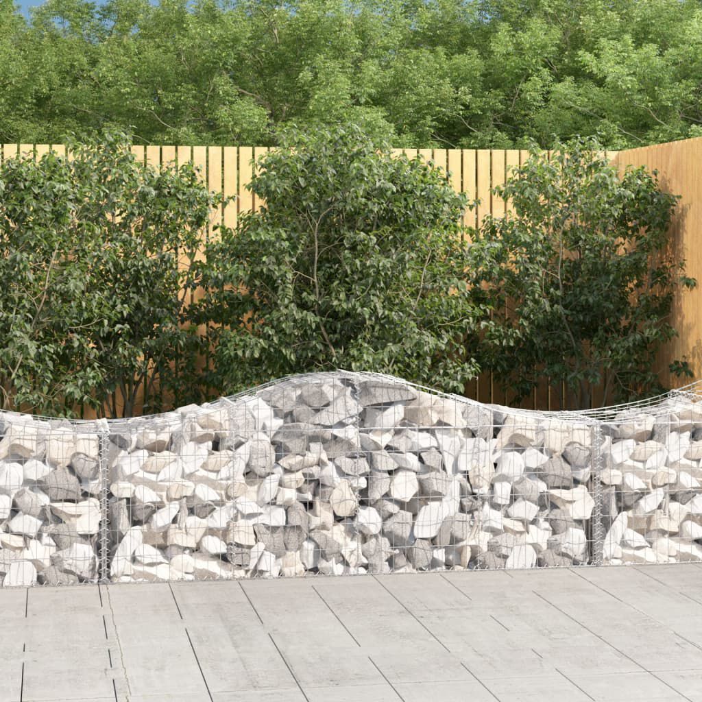 vidaXL Arched Gabion Baskets 4 pcs 200x50x60/80 cm Galvanised Iron