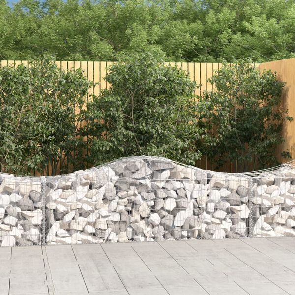 vidaXL Arched Gabion Baskets 4 pcs 200x50x60/80 cm Galvanised Iron