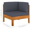 vidaXL 6 Piece Garden Lounge Set with Dark Grey Cushions Acacia Wood