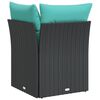 vidaXL Garden Sofa Corner with Cushions Black Poly Rattan