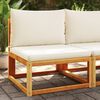 vidaXL Garden Sofa Armless with Cushions Wood Acacia&Rattan