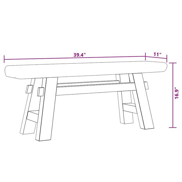 vidaXL Bench Mixed Recycled Wood and Solid Teak 100x28x43 cm