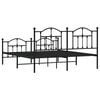 vidaXL Metal Bed Frame without Mattress with Footboard Black 183x213cm