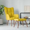 vidaXL Relaxing Chair with a Stool Mustard Yellow Velvet
