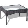vidaXL 4 Piece Garden lounge Set with Cushions Poly Rattan Black