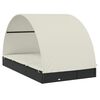 vidaXL 2-Person Sunbed with Round Roof Black 211x112x140 cm Poly Rattan