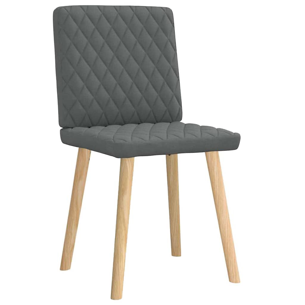 vidaXL Dining Chairs 2 pcs Dark Grey Fabric