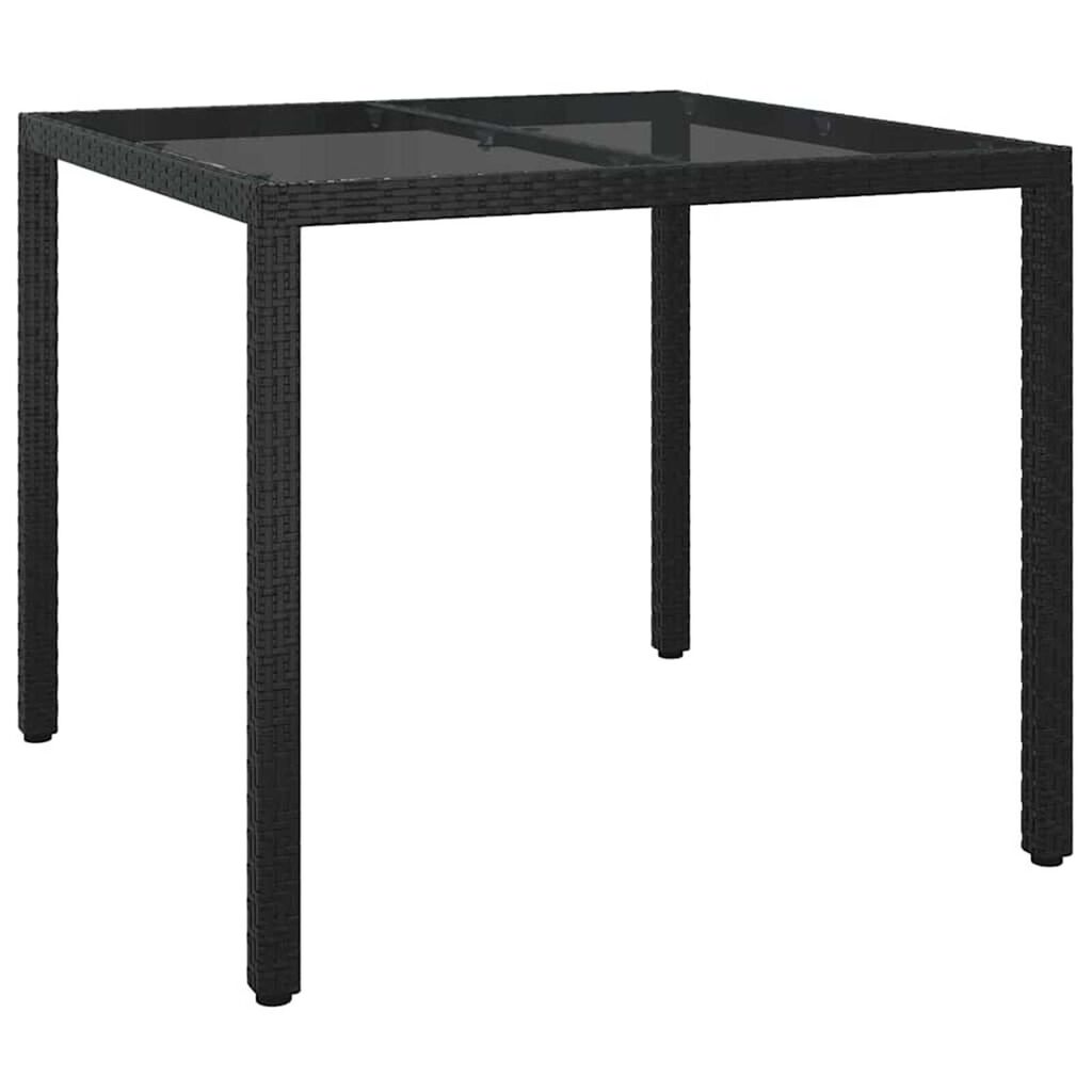 vidaXL Garden Dining Table Black 90 x 90 x 75 cm Poly rattan