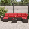 vidaXL Garden Sofa Set with Cushion 8 pcs Brown Poly Rattan