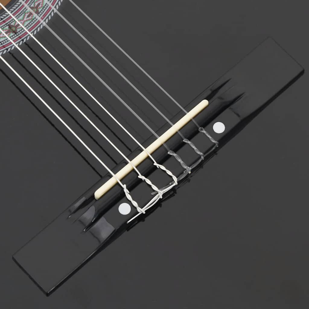 vidaXL 12 Piece Western Classical Guitar Set with 6 Strings Black 38"