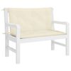 vidaXL Garden Bench Cushion Cream White 100x(50+50)x7cm Oxford Fabric