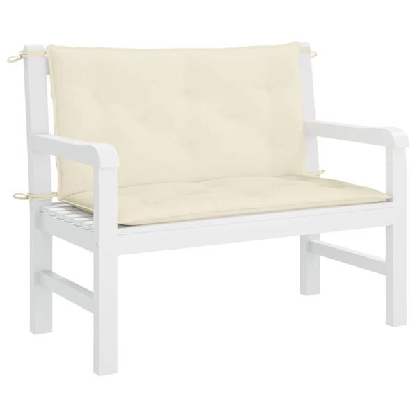 vidaXL Garden Bench Cushion Cream White 100x(50+50)x7cm Oxford Fabric
