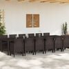 vidaXL Garden Dining Set 13 pcs Brown Polt rattan