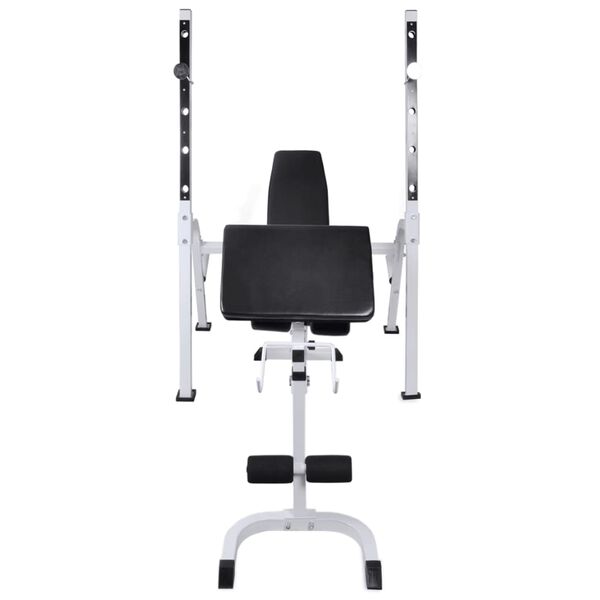 vidaXL Workout Bench with Weight Rack, Barbell and Dumbbell Set 90 kg