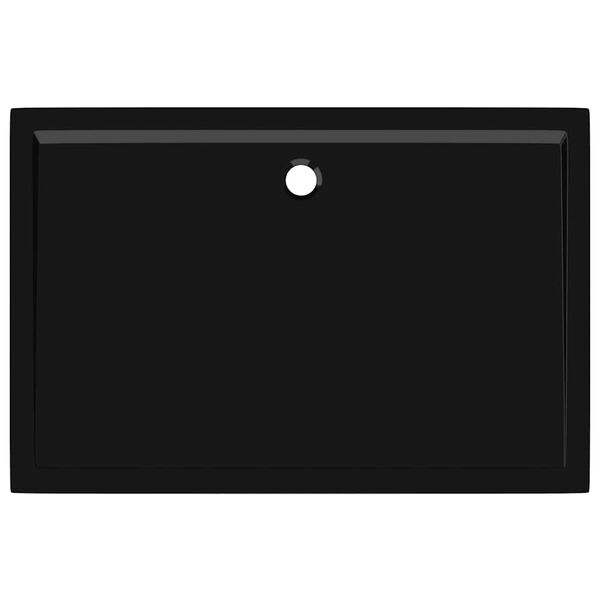 vidaXL Rectangular ABS Shower Base Tray Black 80x120 cm