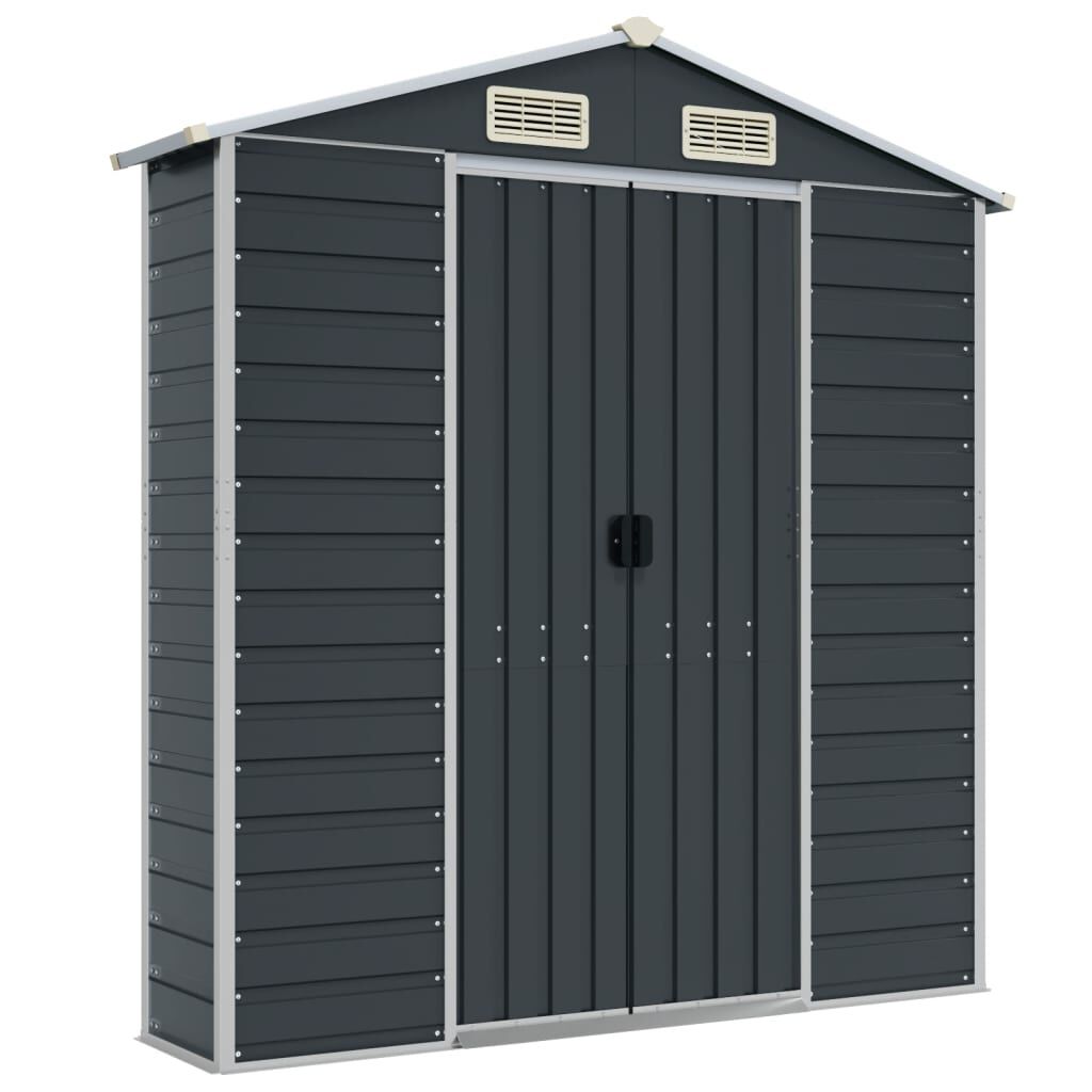 vidaXL Garden Shed Anthracite 191x130x198 cm Galvanised Steel