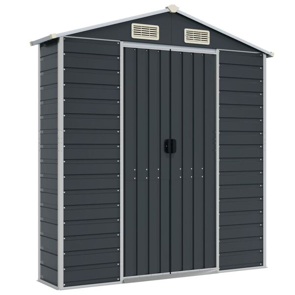 vidaXL Garden Shed Anthracite 191x130x198 cm Galvanised Steel