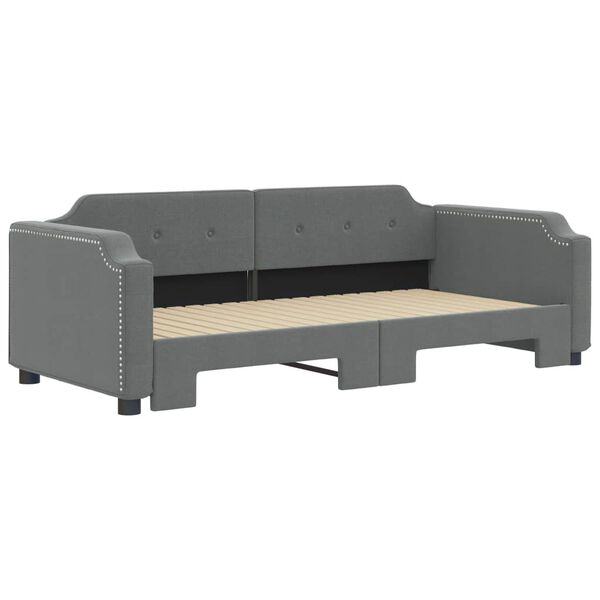 vidaXL Daybed with Trundle without Mattress Dark Grey 100x190 cm