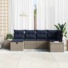 vidaXL Garden Sofa Set with Cushion 6 pcs Grey Poly Rattan