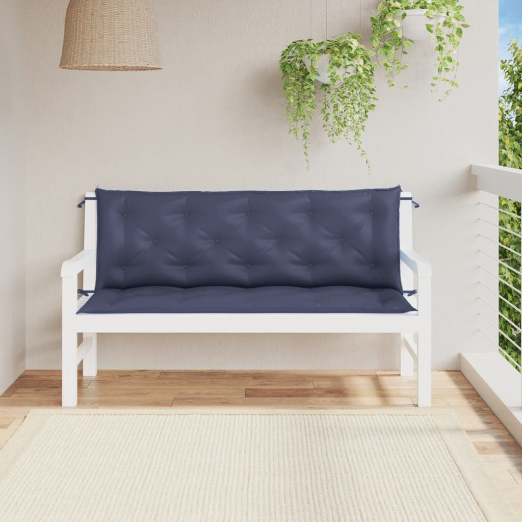 vidaXL Garden Bench Cushions 2 pcs Navy Blue 150x50x7 cm Oxford Fabric