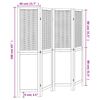 vidaXL Room Divider 4 Panels White Solid Wood Paulownia