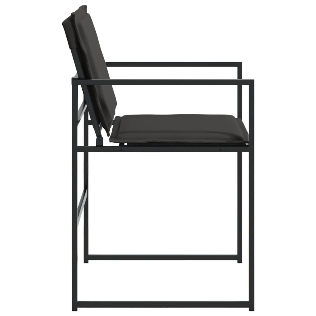 vidaXL Garden Chairs with Cushions 4 pcs Black Steel and Textilene