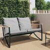 vidaXL Garden Bench with Cushions 120 cm Black Steel