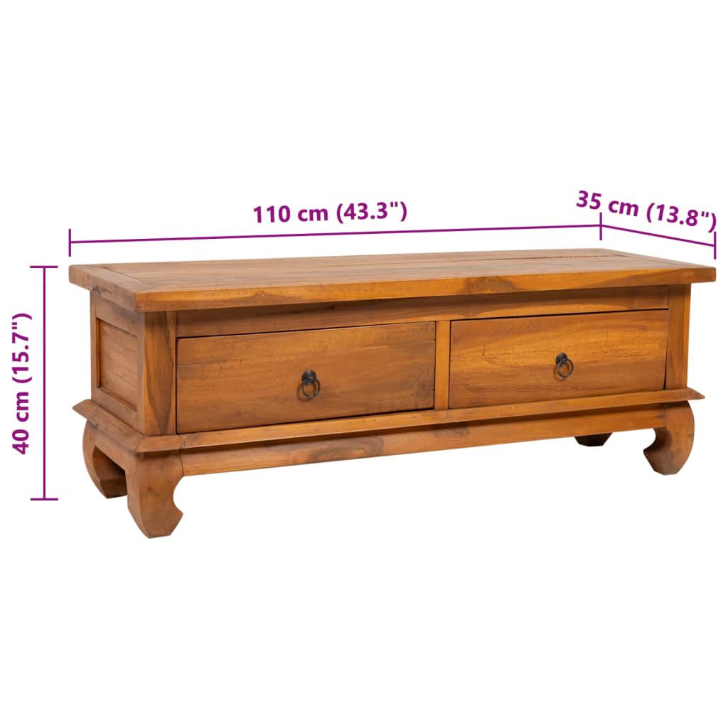 vidaXL TV Cabinet 110x35x40 cm Solid Teak Wood