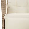 vidaXL Reclining Garden Chairs 2 pcs with Footrest Beige Poly Rattan