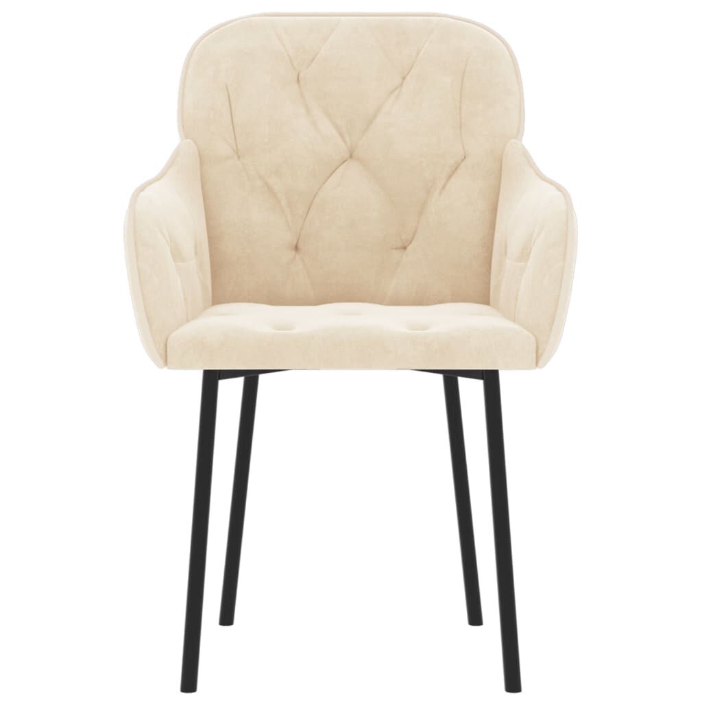 vidaXL Dining Chairs 2 pcs Cream Velvet
