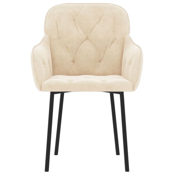vidaXL Dining Chairs 2 pcs Cream Velvet