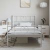 vidaXL Metal Bed Frame without Mattress with Footboard White 100x200cm
