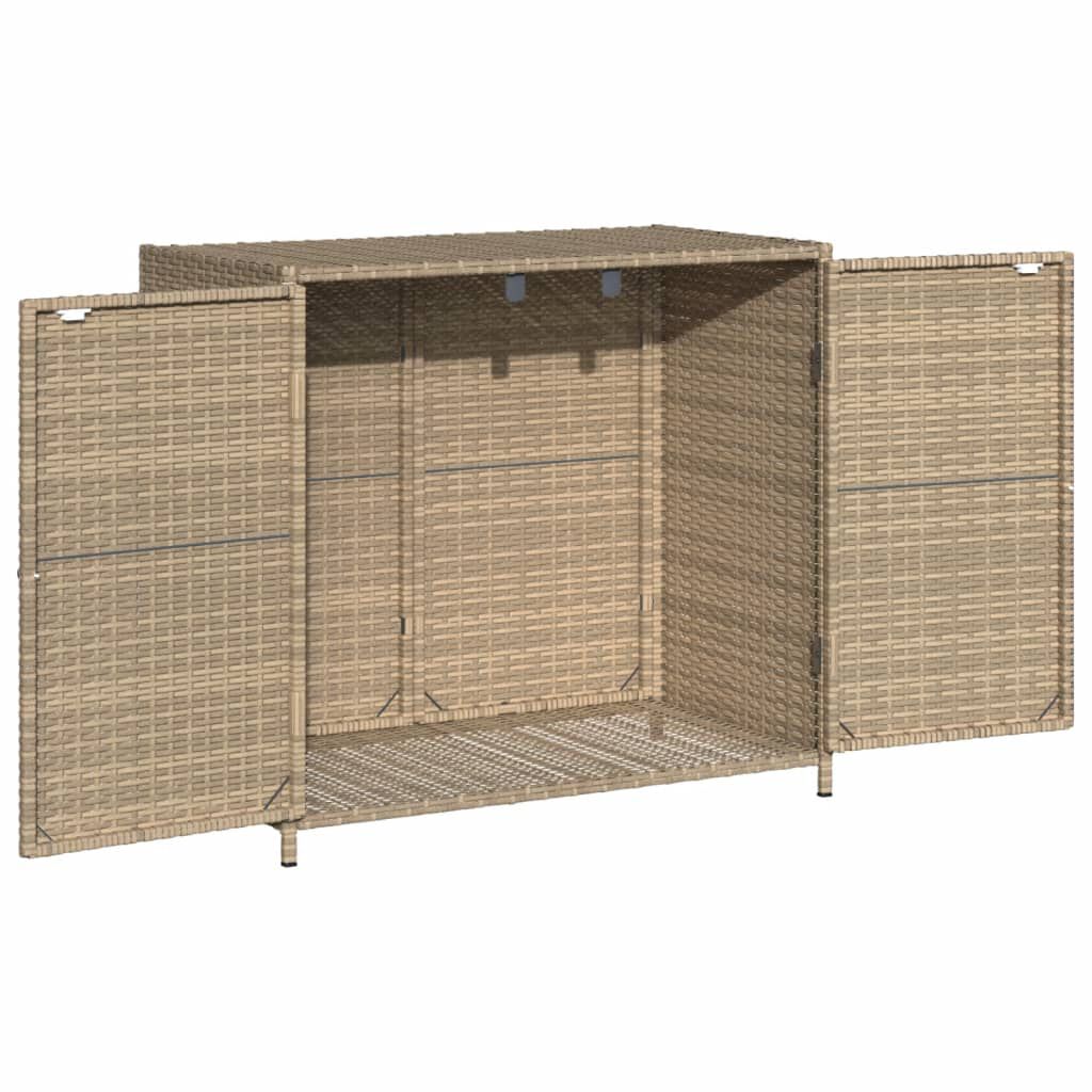 vidaXL Garden Storage Cabinet Beige 83x45x76 cm Poly Rattan