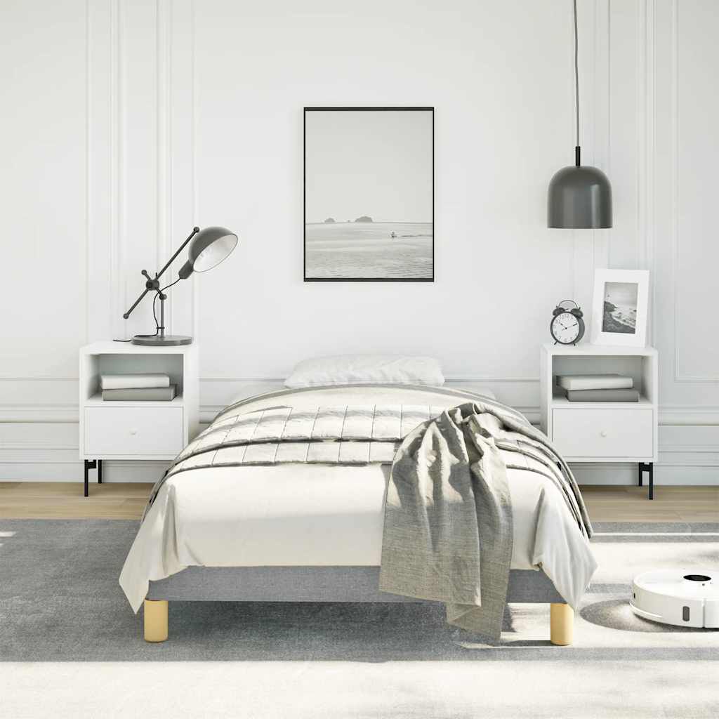 vidaXL Bed Frame without Mattress Light Grey 100x203 cm Twin XL Fabric