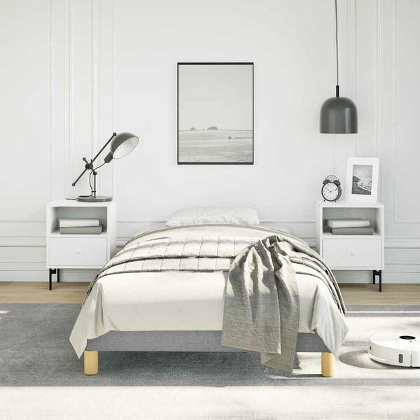 vidaXL Bed Frame without Mattress Light Grey 100x203 cm Twin XL Fabric