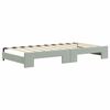 vidaXL Daybed with Trundle without Mattress Light Grey 100x190 cm